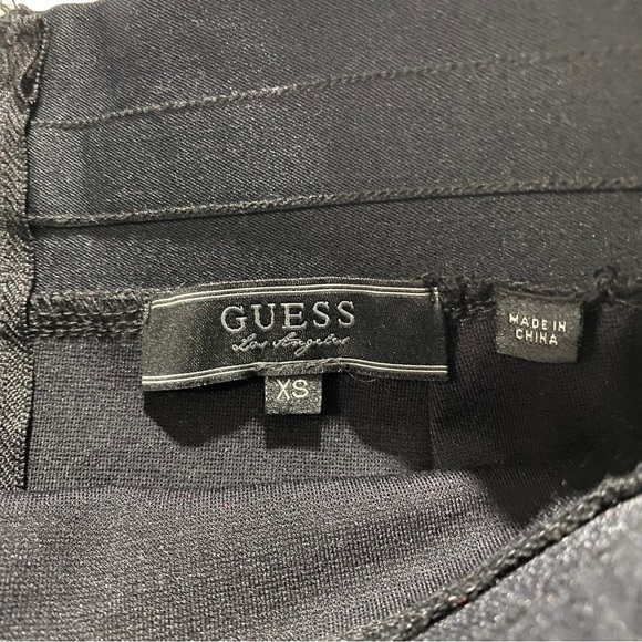 Guess Los Angeles Women Black Silver Sequin Leopard Chetah Full Zip Skirt Sz XS - Picture 7 of 7